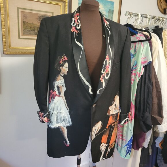 Hand Painted Pure Art Tuxedo Jacket Unisex - Picture 4 of 9
